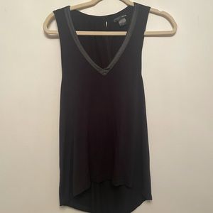 Med Black Criss Cross Open Back Black Top